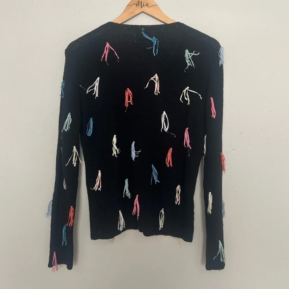 Vintage Curio Tassel Tie Button Front Cardigan Medium